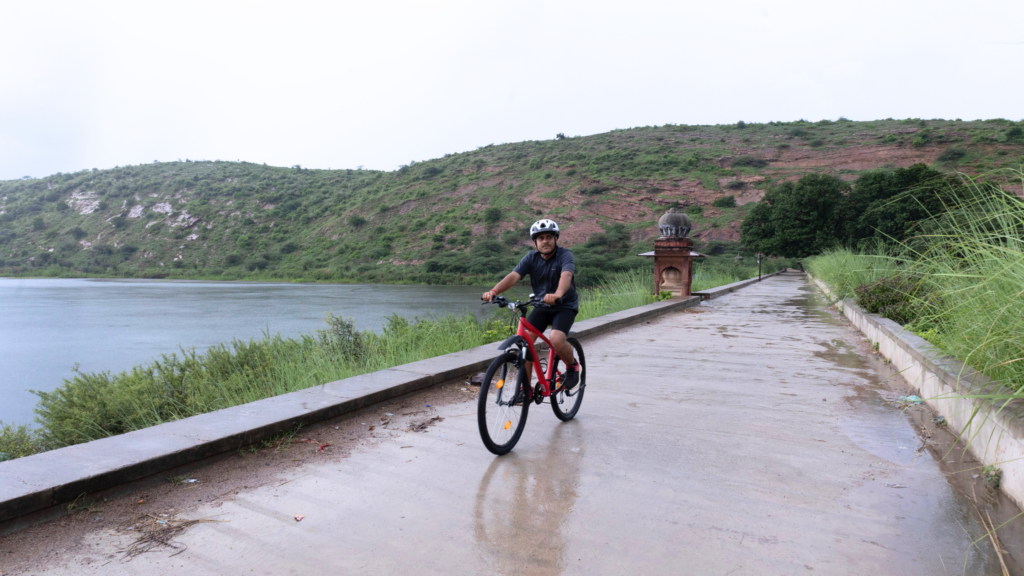cycling at baretha dam